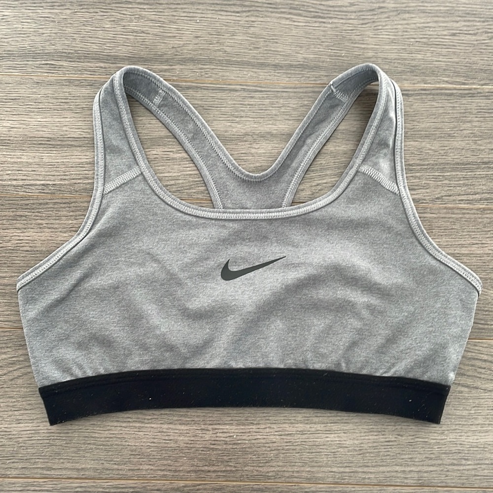 Grey Nike sports bra